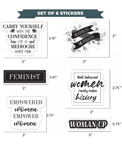 Feminist Stickers for Women - Set of 6 Female Empowerment Stickers for Laptops Lockers and More. Our Vinyl Girl Power Quotes ...