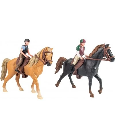 Cowboy Horse Riding Figurine Realistic Riding Cowgirl Action Figure Plastic Horse Rider Model for Farm Animal Collection Set ...