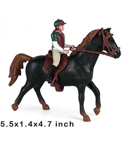 Cowboy Horse Riding Figurine Realistic Riding Cowgirl Action Figure Plastic Horse Rider Model for Farm Animal Collection Set ...