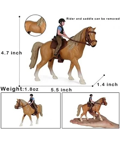 Cowboy Horse Riding Figurine Realistic Riding Cowgirl Action Figure Plastic Horse Rider Model for Farm Animal Collection Set ...