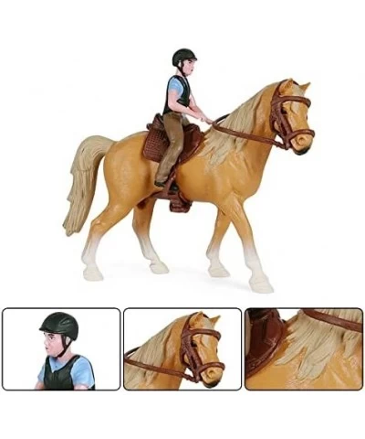 Cowboy Horse Riding Figurine Realistic Riding Cowgirl Action Figure Plastic Horse Rider Model for Farm Animal Collection Set ...