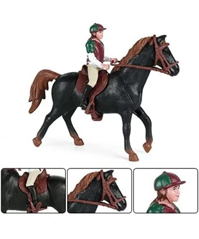 Cowboy Horse Riding Figurine Realistic Riding Cowgirl Action Figure Plastic Horse Rider Model for Farm Animal Collection Set ...