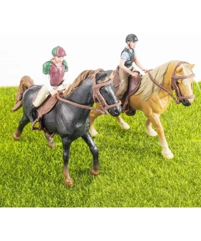 Cowboy Horse Riding Figurine Realistic Riding Cowgirl Action Figure Plastic Horse Rider Model for Farm Animal Collection Set ...