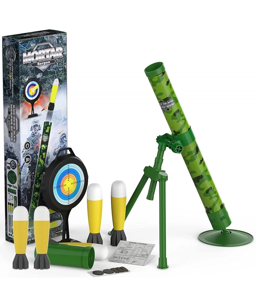 Mortar Launcher Toy Set Gift for Kids Ages 6-12 Rockets Shooting Military Blaster Foam Play Game Kits with 5 Safe Foam Shells...