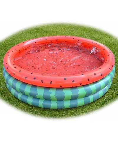 47" x 47" x 12" Inflatable Kiddie Pools 3 Ring Watermelon Plastic Paddling Pool Baby Swimming Pool for Toddler Backyard Garde...