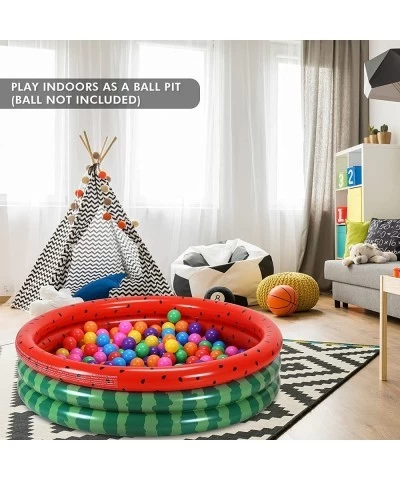 47" x 47" x 12" Inflatable Kiddie Pools 3 Ring Watermelon Plastic Paddling Pool Baby Swimming Pool for Toddler Backyard Garde...