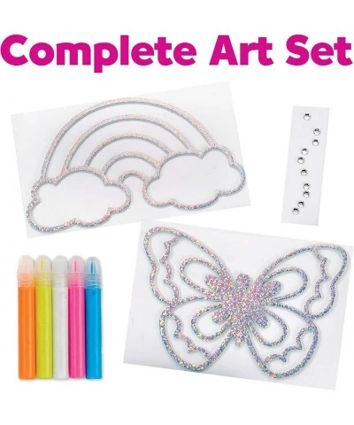 Easy Sparkle Window Art - Paint Your Own Sun Catchers (Rainbow and Butterfly) Multi $22.30 Craft Kits