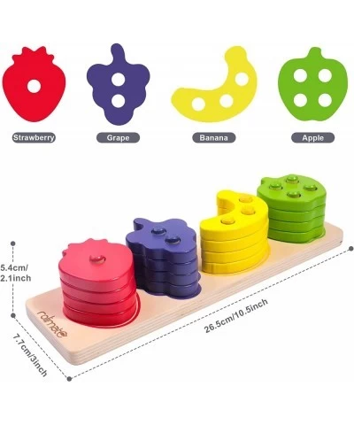 Color and Shape Sorting Toys Wooden Stacking Toys Montessori Toys for Toddlers Early Learning Educational Toys for 1-4 Year O...