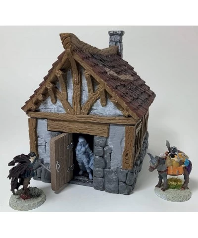 Cottage - RPG - Dungeons and Dragons - DND - Pathfinder - Lord of The Ring - Figurine Miniature (Gray/Unpainted)(Shingle Roof...