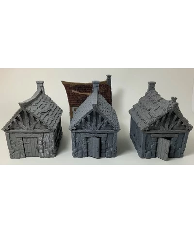 Cottage - RPG - Dungeons and Dragons - DND - Pathfinder - Lord of The Ring - Figurine Miniature (Gray/Unpainted)(Shingle Roof...