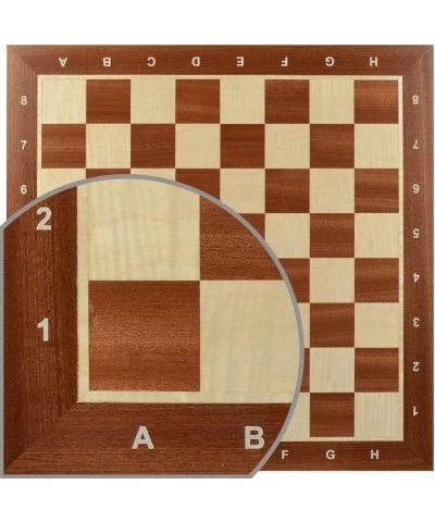 Handmade Wooden 18.9 Inch Mahogany & Sycamore European Professional Tournament Chess Board $80.32 Board Games