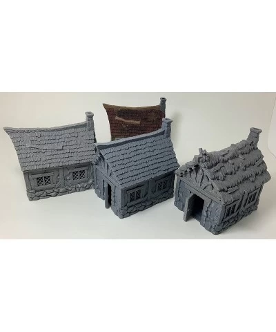 Cottage - RPG - Dungeons and Dragons - DND - Pathfinder - Lord of The Ring - Figurine Miniature (Gray/Unpainted)(Shingle Roof...