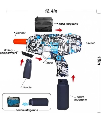 Splatter Ball Blaster Automatic Toy Gel Ball Blaster Electric MP9 with 20000 Gel Beads and Goggles for Battle Game Outdoor Ba...