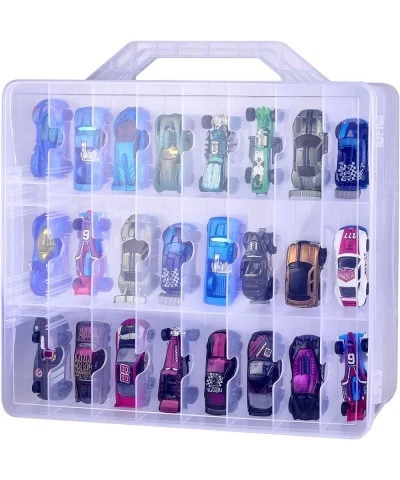 Adam Toys Organizer Storage Compatible with Hot Wheels Car Container for Matchbox Cars Mini Toys Small Dolls Double Sided Car...