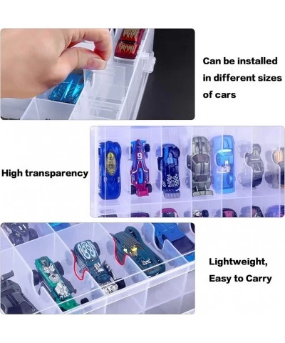 Adam Toys Organizer Storage Compatible with Hot Wheels Car Container for Matchbox Cars Mini Toys Small Dolls Double Sided Car...