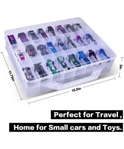 Adam Toys Organizer Storage Compatible with Hot Wheels Car Container for Matchbox Cars Mini Toys Small Dolls Double Sided Car...