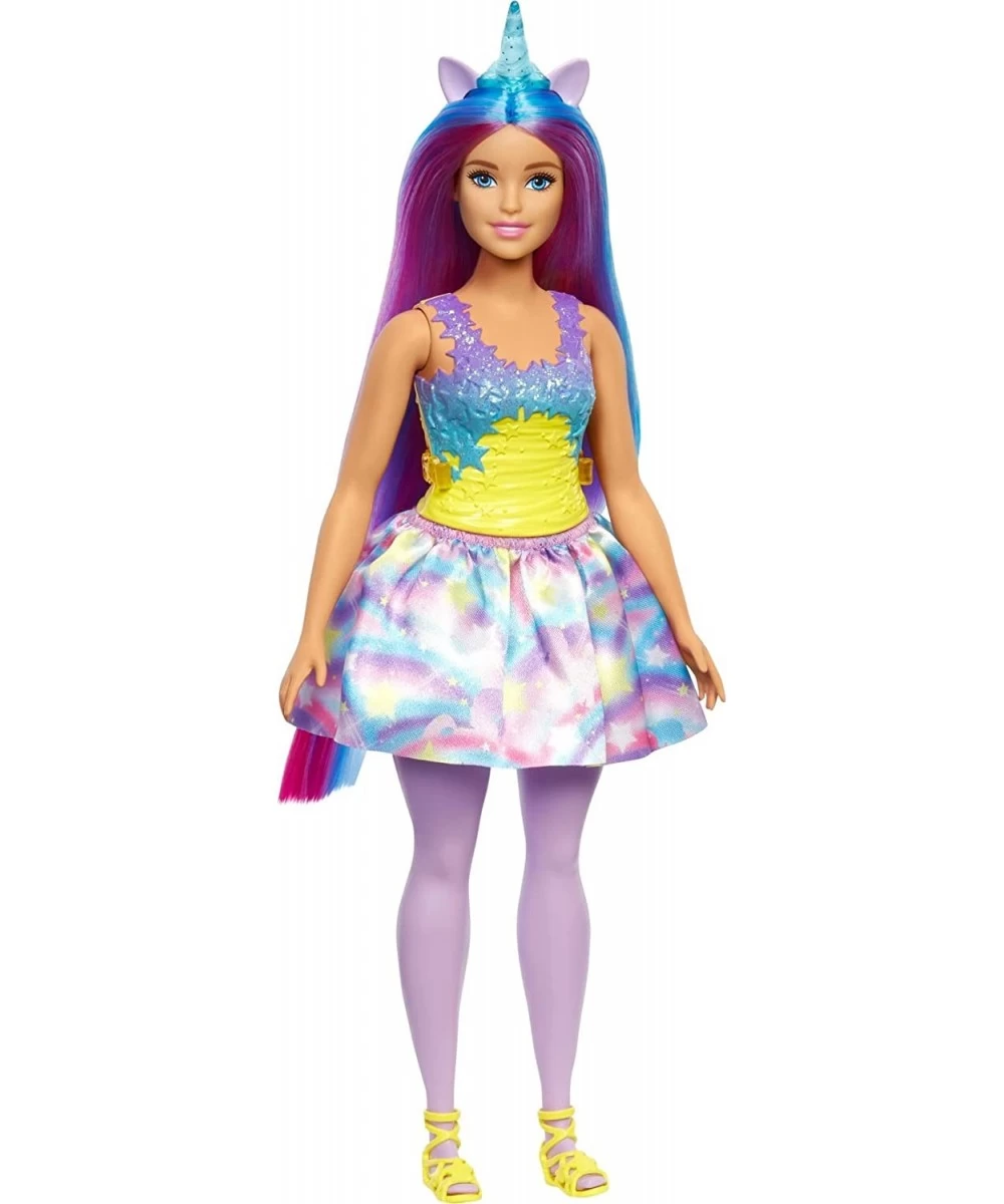 Dreamtopia Unicorn Doll (Curvy Blue & Purple Hair) with Skirt Removable Unicorn Tail & Headband Toy for Kids Ages 3 Years Old...