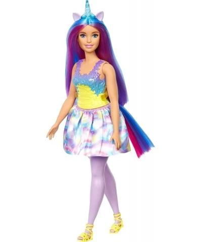 Dreamtopia Unicorn Doll (Curvy Blue & Purple Hair) with Skirt Removable Unicorn Tail & Headband Toy for Kids Ages 3 Years Old...