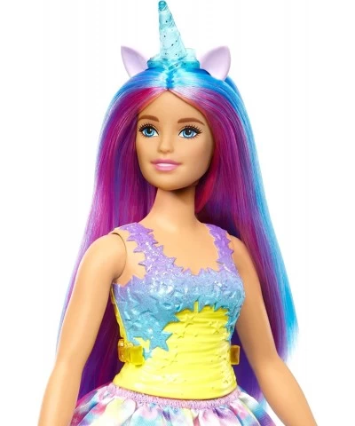 Dreamtopia Unicorn Doll (Curvy Blue & Purple Hair) with Skirt Removable Unicorn Tail & Headband Toy for Kids Ages 3 Years Old...