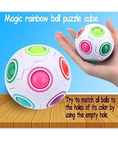 Magic Rainbow Ball Puzzle Cube Fidget Stress Relief Ball Brain Teasers Games Toys for Kids Adults (12 Holes) $15.05 Fidget Toys