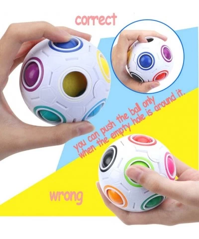 Magic Rainbow Ball Puzzle Cube Fidget Stress Relief Ball Brain Teasers Games Toys for Kids Adults (12 Holes) $15.05 Fidget Toys