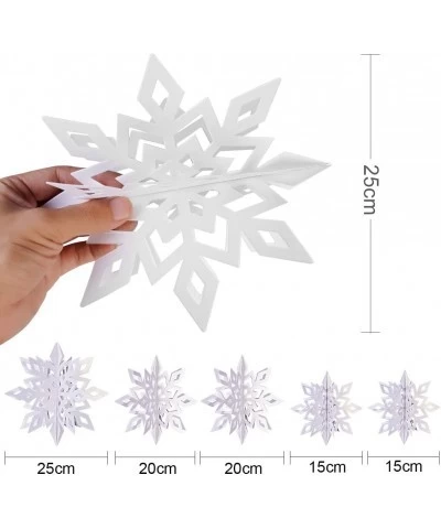 3D White Snowflake Garland Winter Wonderland Hanging Snowflake Decorations Winter Wonderland Snowflakes Garland Decoration fo...