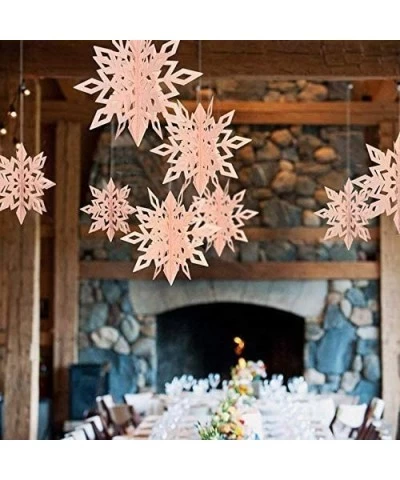 3D White Snowflake Garland Winter Wonderland Hanging Snowflake Decorations Winter Wonderland Snowflakes Garland Decoration fo...