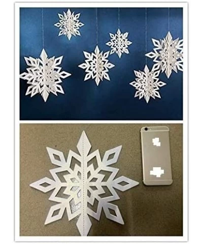 3D White Snowflake Garland Winter Wonderland Hanging Snowflake Decorations Winter Wonderland Snowflakes Garland Decoration fo...