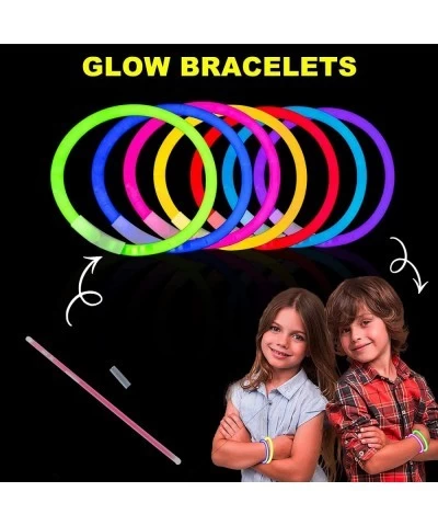 Glow Party Pack with 100 Glow Sticks 20 PCS Glasses Mode & Connectors (for 20 Glow Heart Glasses & 60 Bracelets) Neon Party F...