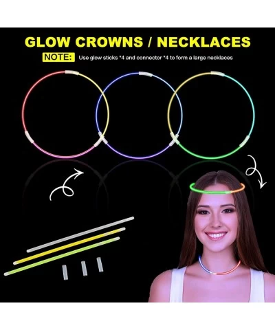 Glow Party Pack with 100 Glow Sticks 20 PCS Glasses Mode & Connectors (for 20 Glow Heart Glasses & 60 Bracelets) Neon Party F...