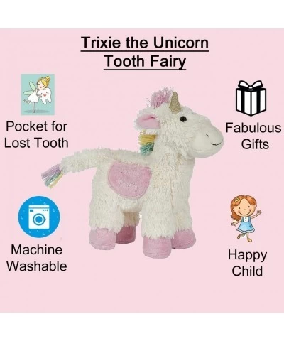 Maison Chic- Tooth Fairy Pillow Trixie The Unicorn Stuffed Animal Plush Doll with Pocket | Perfect First Loose Tooth Gift for...