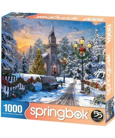 1000 Piece Jigsaw Puzzle Holiday Church - Made in USA $34.57 Jigsaw Puzzles