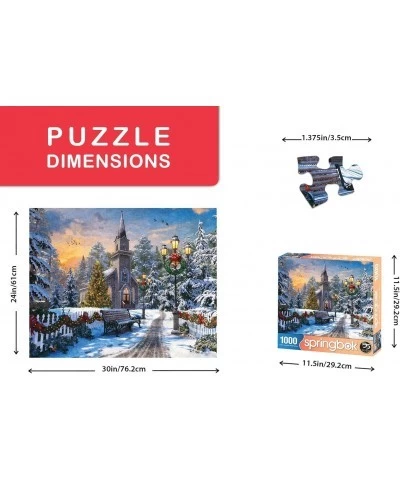 1000 Piece Jigsaw Puzzle Holiday Church - Made in USA $34.57 Jigsaw Puzzles