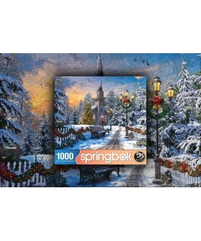 1000 Piece Jigsaw Puzzle Holiday Church - Made in USA $34.57 Jigsaw Puzzles