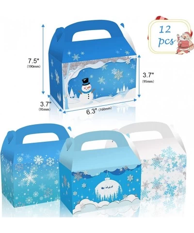 Christmas Snowflake Tote Bag Christmas Snowflakes Cookie Treat Boxes 12 Pack Cardboard Gable Gift Boxes Blue & White Winter H...