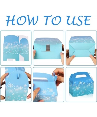 Christmas Snowflake Tote Bag Christmas Snowflakes Cookie Treat Boxes 12 Pack Cardboard Gable Gift Boxes Blue & White Winter H...