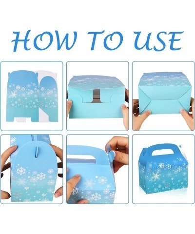 Christmas Snowflake Tote Bag Christmas Snowflakes Cookie Treat Boxes 12 Pack Cardboard Gable Gift Boxes Blue & White Winter H...