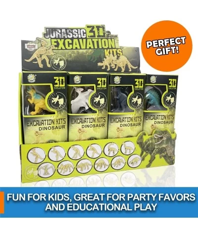 12 Pack Dig a Dinosaur Fossil and Figure Set | 1 Dozen 3D Dino Excavation Bulk Science Kits for Paleontology Archaeology STEM...