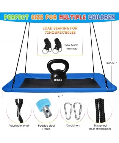 700lb Giant Platform Swing for Kids Adults with 2 Hanging Straps Flying Saucer Tree Swing Set for Backyard Outdoor Indoor Dur...