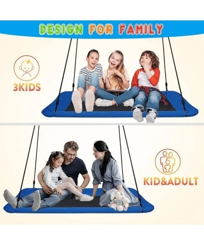 700lb Giant Platform Swing for Kids Adults with 2 Hanging Straps Flying Saucer Tree Swing Set for Backyard Outdoor Indoor Dur...