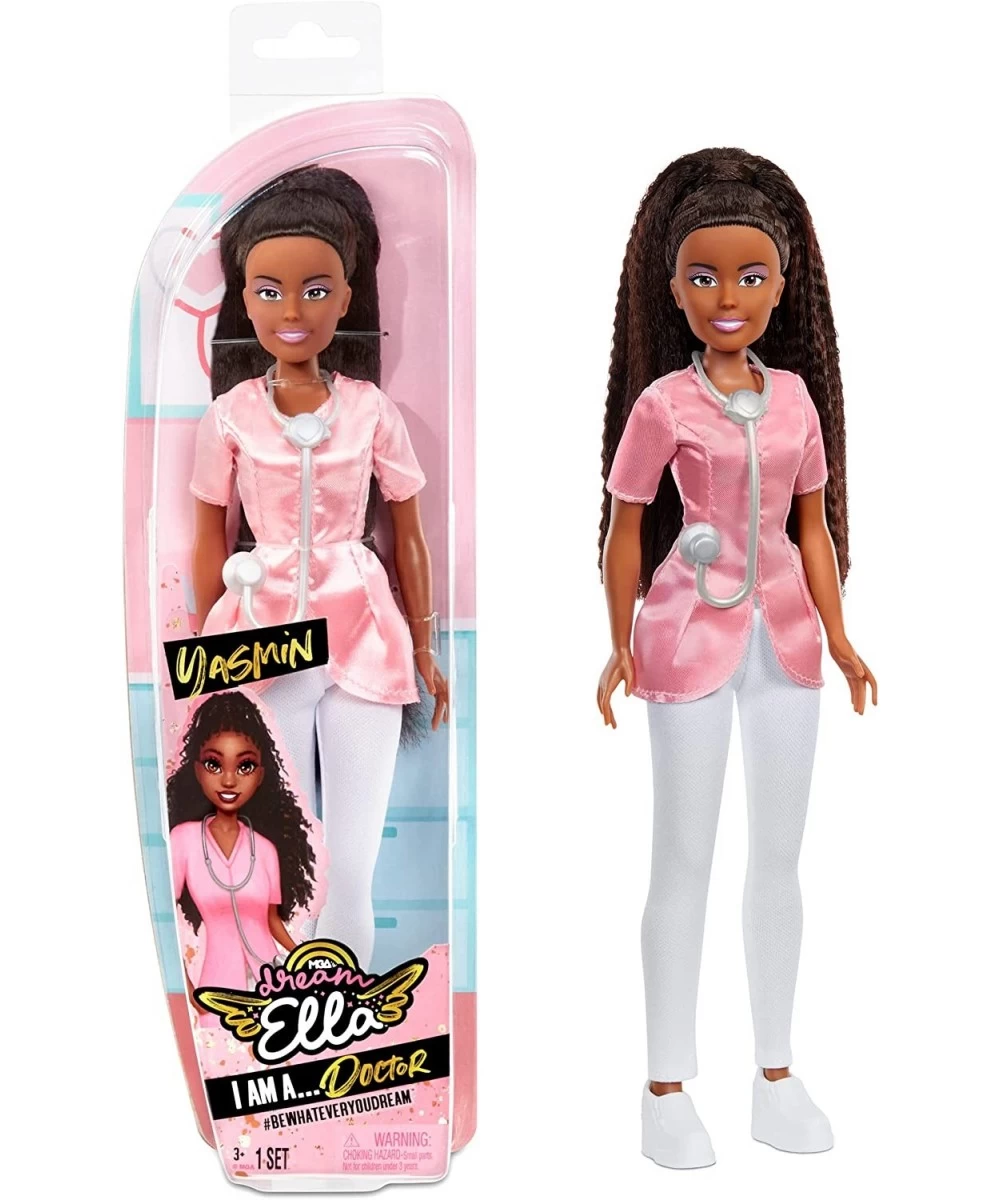 MGA's Dream Ella I AM A Doctor Yasmin Fashion Doll Includes Scrubs Uniform Stethoscope Accessory Dark Brown Hair Career Play ...