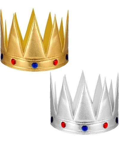 Birthday King Crown 2 Pcs Gold and Silver King Crowns Adjustable Golden Birthday Hat Birthday Party Accessory Set for Boys Ki...