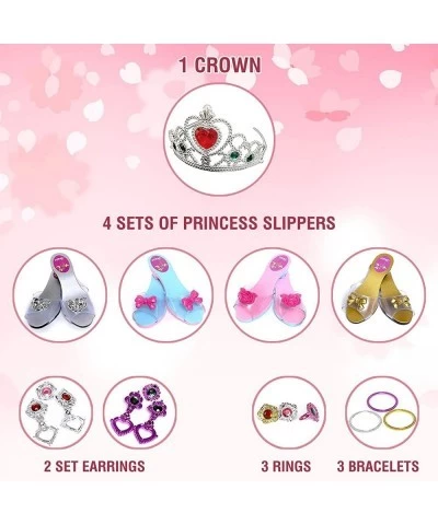 Princess Dress Up Pretend Play Shoes set Jewelry Boutique Fashion Princess Toys Accessories for Little Girls Dress Up Costume...