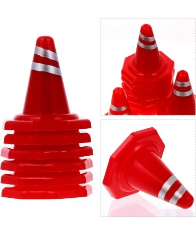 10Pcs Mini Plastic Road Cones Traffic Street Signs Playset Toy Traffic Signal Traffic Barriers Early Education Toy for Toddle...