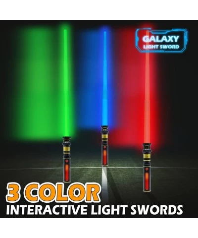 Light Up Saber for Kids Adults 3 Packs 3 Color LED Light Swords with FX Sound Expandable Light?Swords Set for Galaxy War Figh...