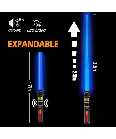 Light Up Saber for Kids Adults 3 Packs 3 Color LED Light Swords with FX Sound Expandable Light?Swords Set for Galaxy War Figh...