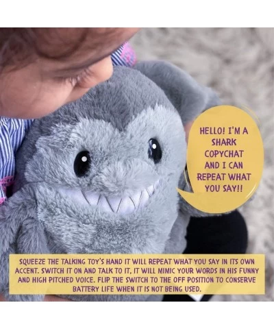 Talk Back Shark Plush - Repeats What You Say with Under Water Voice - Mimicry Electronic Record Talk Back Toy for Kids Perfec...