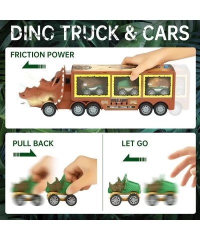 Dinosaur Toy Truck for Kids Dinosaur Transport Truck Toy with Sounds Lights Pull Back Car Toys Dinosaur Toys Car for Kids 3-5...