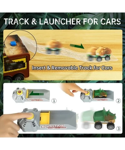 Dinosaur Toy Truck for Kids Dinosaur Transport Truck Toy with Sounds Lights Pull Back Car Toys Dinosaur Toys Car for Kids 3-5...