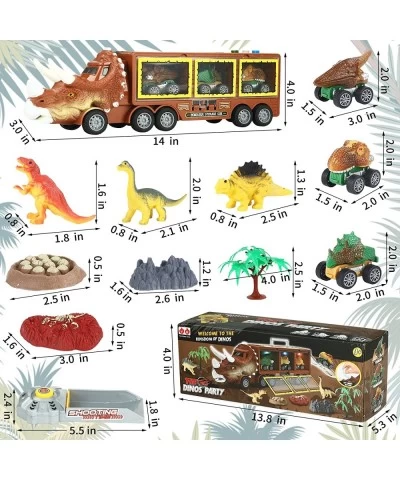 Dinosaur Toy Truck for Kids Dinosaur Transport Truck Toy with Sounds Lights Pull Back Car Toys Dinosaur Toys Car for Kids 3-5...